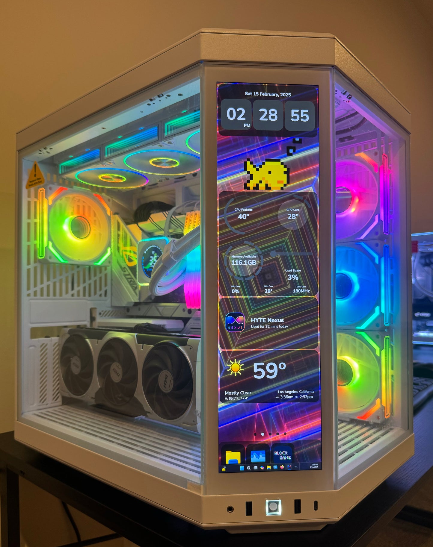 RTX 5080 CUSTOM BUILT GAMING PC RYZEN 7 9800X3D 64GB DDR5 RAM 4TB SSD WiFi 6 VR WHITE BUILD