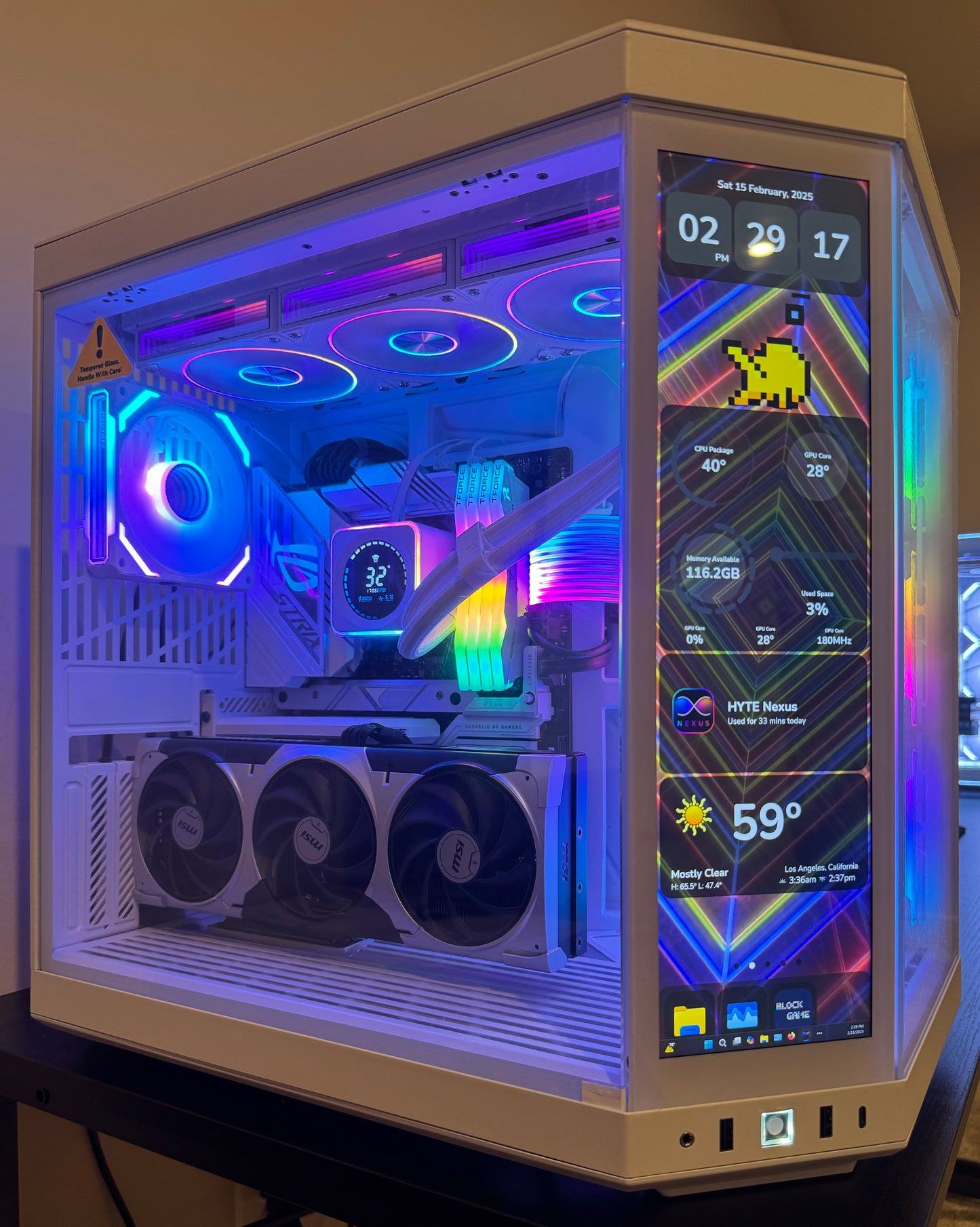 RTX 5080 CUSTOM BUILT GAMING PC RYZEN 7 9800X3D 64GB DDR5 RAM 4TB SSD WiFi 6 VR WHITE BUILD