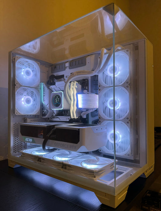 RTX 5080 CUSTOM BUILT GAMING PC RYZEN 7 9800X3D 64GB RAM 4TB NVME SSD WiFI RGB VR WHITE BUILD