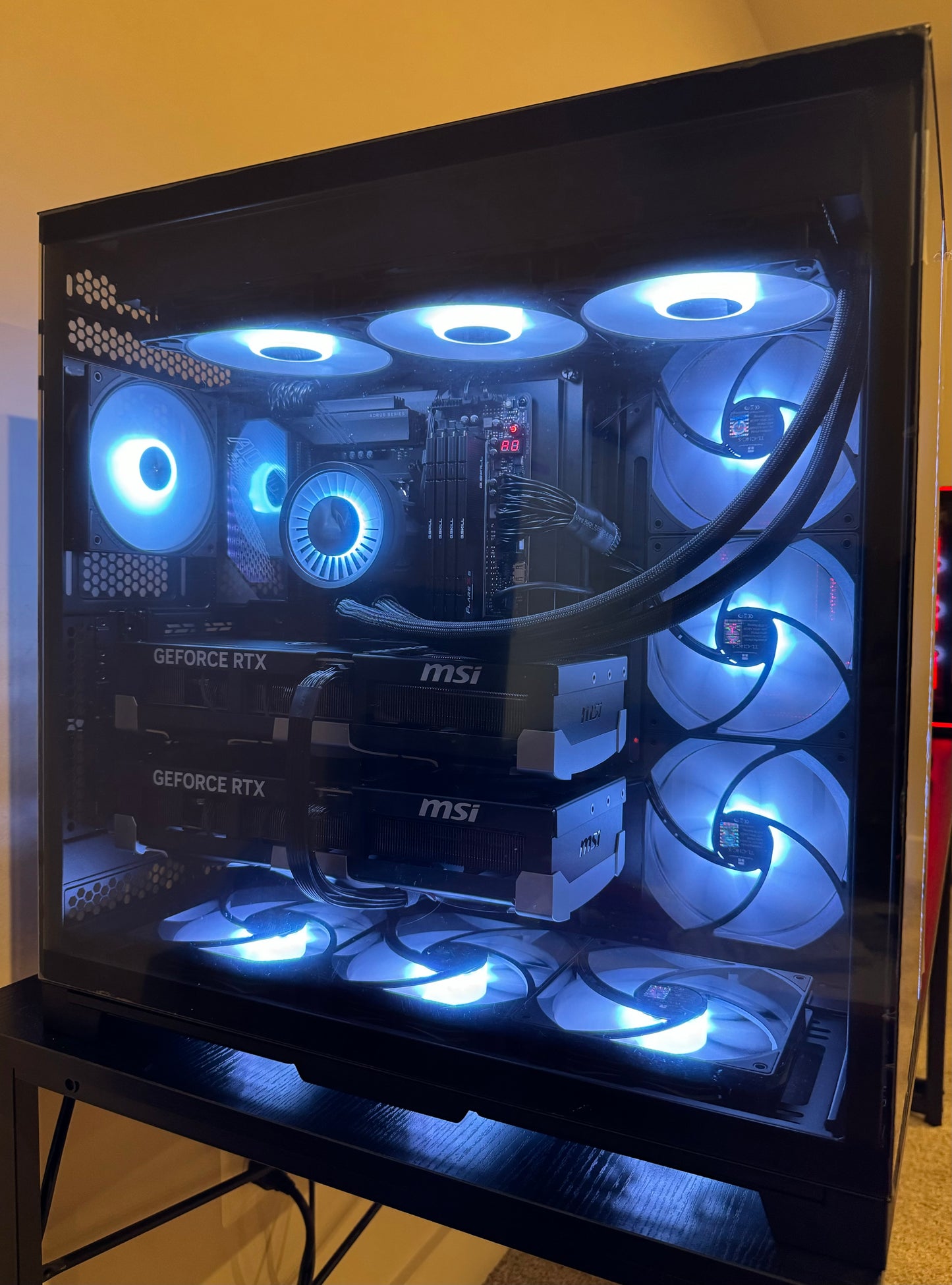 DUAL RTX 5090 AI WORKSTATION PC RYZEN 9 9950X3D 192GB RAM 8TB SSD 12TB HDD WiFI RGB VR