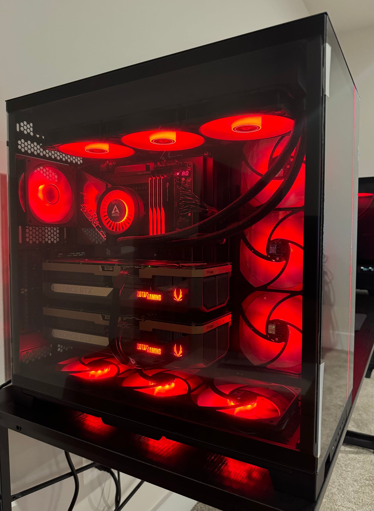 DUAL RTX 5090 AI WORKSTATION PC RYZEN 9 9950X3D 192GB RAM 8TB SSD 16TB HDD WiFI RGB VR